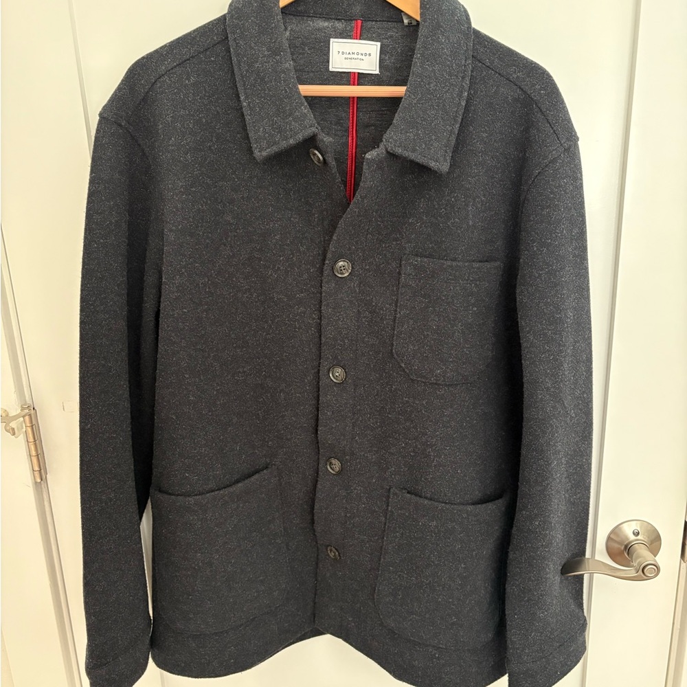 7 Diamonds Shacket Gray Lightweight Shirt Jacket
